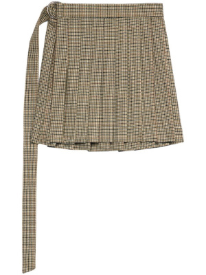 

Check-print pleated miniskirt, AMI Paris Check-print pleated miniskirt