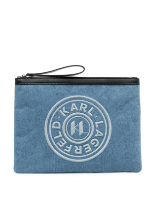 

K/Circle denim clutch bag, Karl Lagerfeld K/Circle denim clutch bag