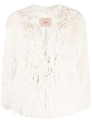 

Faux-fur long-sleeve jacket, TWINSET Faux-fur long-sleeve jacket