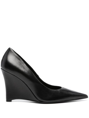 

90mm wedge leather pumps, PINKO 90mm wedge leather pumps