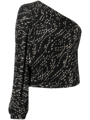 

Single-sleeve abstract-print blouse, IRO Single-sleeve abstract-print blouse