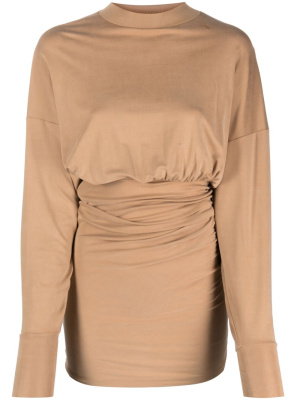 

Long-sleeve ruched-detail minidress, IRO Long-sleeve ruched-detail minidress