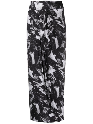 

Galaxy-print draped maxi skirt, IRO Galaxy-print draped maxi skirt
