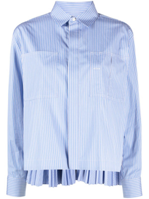 

Striped pleated cotton shirt, Sacai Striped pleated cotton shirt