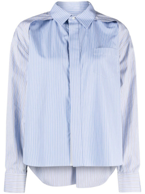 

Striped panelled cotton shirt, Sacai Striped panelled cotton shirt