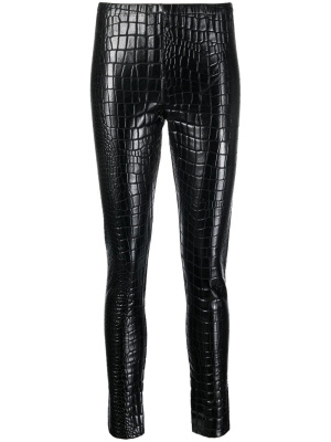 

Embossed-croc mid-rise coated leggings, Junya Watanabe Embossed-croc mid-rise coated leggings