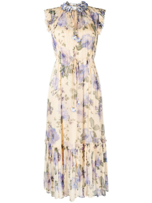 

Floral-print cap-sleeve midi dress, ZIMMERMANN Floral-print cap-sleeve midi dress