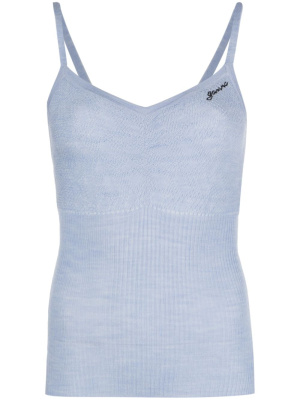 

Lace-detail merino cami top, GANNI Lace-detail merino cami top
