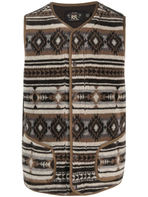 

Buck fair isle intarsia knit waiscoat, Ralph Lauren RRL Buck fair isle intarsia knit waiscoat