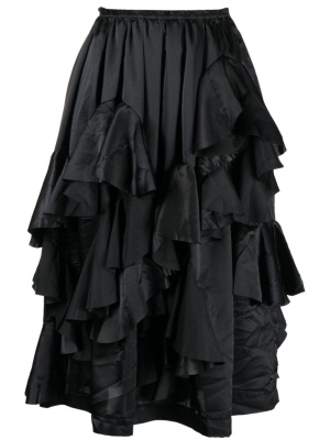 

Satin ruffled midi skirt, Comme Des Garçons Comme Des Garçons Satin ruffled midi skirt