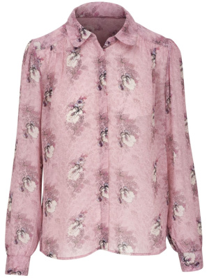

Floral-print semi-sheer silk shirt, PAIGE Floral-print semi-sheer silk shirt