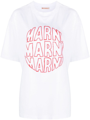 

Logo-print cotton T-shirt, Marni Logo-print cotton T-shirt