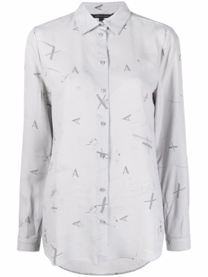 

Logo-print long-sleeve shirt, Armani Exchange Logo-print long-sleeve shirt