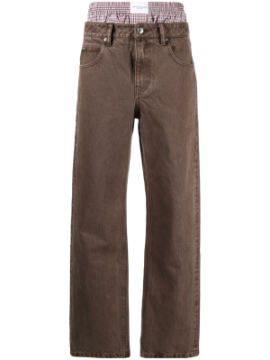 

High-rise layered-boxer jeans, Alexander Wang High-rise layered-boxer jeans