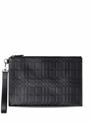 

Embossed check leather pouch, Burberry Embossed check leather pouch