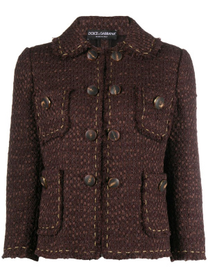 

Cropped-sleeve tweed jacket, Dolce & Gabbana Cropped-sleeve tweed jacket