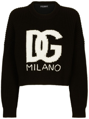 

Logo-print virgin wool jumper, Dolce & Gabbana Logo-print virgin wool jumper