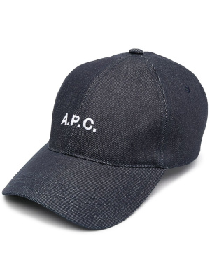 

Logo-print denim cap, A.P.C. Logo-print denim cap