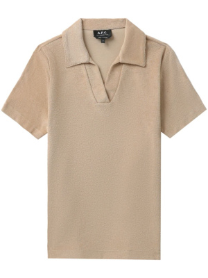 

Spread-collar cotton polo top, A.P.C. Spread-collar cotton polo top
