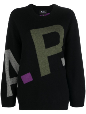 

Logo-print wool jumper, A.P.C. Logo-print wool jumper