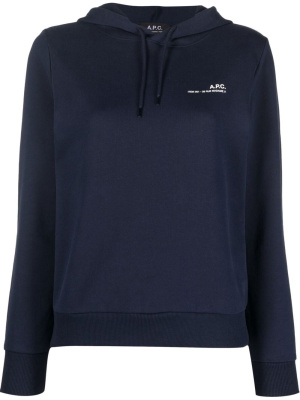 

Logo-print cotton hoodie, A.P.C. Logo-print cotton hoodie