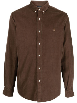 

Logo-embroidered corduroy shirt, Polo Ralph Lauren Logo-embroidered corduroy shirt