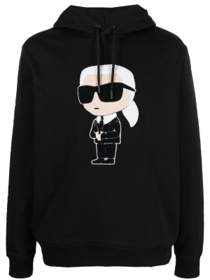 

Ikonik Karl-motif cotton hoodie, Karl Lagerfeld Ikonik Karl-motif cotton hoodie