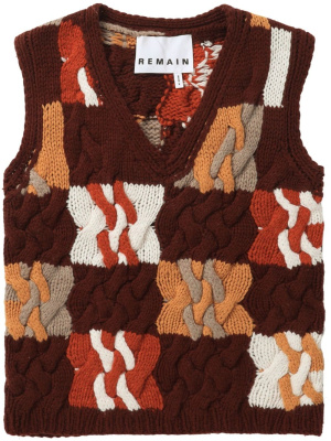 

Chunky-knit V-neck vest, REMAIN Chunky-knit V-neck vest