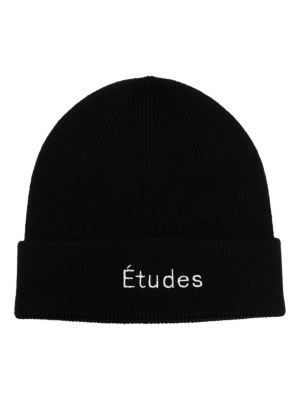 

Logo-embroidered wool beanie, Etudes Logo-embroidered wool beanie