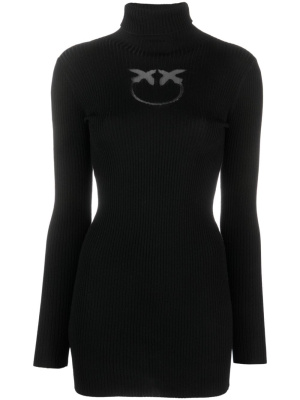 

Intarsia-knit logo roll-neck jumper, PINKO Intarsia-knit logo roll-neck jumper