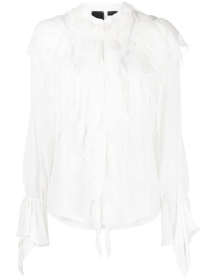

Round-neck ruffled blouse, PINKO Round-neck ruffled blouse