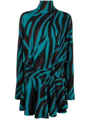 

Zebra-print belted minidress, PINKO Zebra-print belted minidress