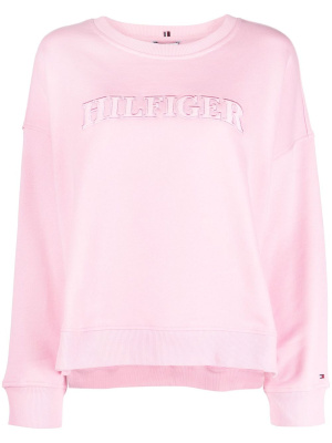 

Embroidered-logo detail sweatshirt, Tommy Hilfiger Embroidered-logo detail sweatshirt
