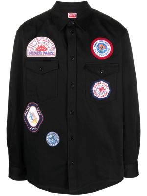 

Appliqué-logo cotton shirt, Kenzo Appliqué-logo cotton shirt