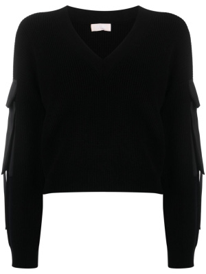 

Pocket-detail ribbed jumper, LIU JO Pocket-detail ribbed jumper