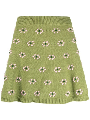 

Floral-motif wool skirt, Kenzo Floral-motif wool skirt