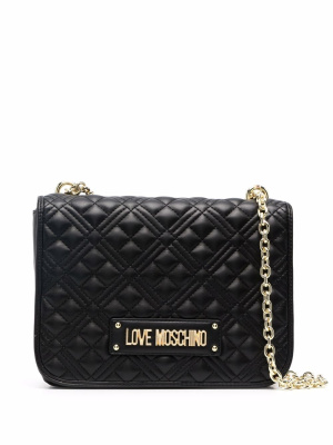 

Quilted logo shoulder bag, Love Moschino Quilted logo shoulder bag