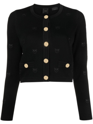 

Logo-embroidered cropped cardigan, PINKO Logo-embroidered cropped cardigan