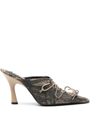 

110mm lace-up leather mules, Acne Studios 110mm lace-up leather mules
