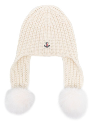 

Logo-patch pompom-detail beanie, Moncler Logo-patch pompom-detail beanie