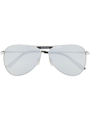 

Logo-tag pilot-frame sunglasses, Balenciaga Eyewear Logo-tag pilot-frame sunglasses