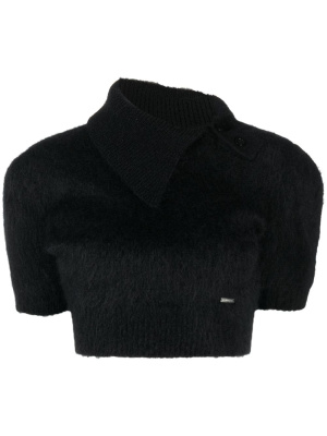 

Cropped asymmetric mohair-blend jumper, Dsquared2 Cropped asymmetric mohair-blend jumper
