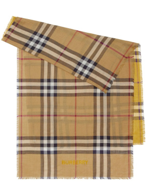 

Checked wool-blend reversible scarf, Burberry Checked wool-blend reversible scarf