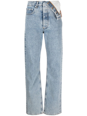 

Logo-patch organic cotton jeans, Y/Project Logo-patch organic cotton jeans