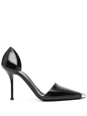 

Metal-toecap 100mm leather pumps, Alexander McQueen Metal-toecap 100mm leather pumps