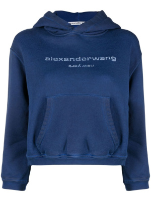 

Logo-print cotton hoodie, Alexander Wang Logo-print cotton hoodie