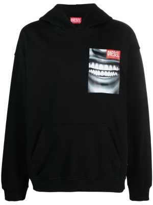 

Logo-print cotton hoodie, Diesel Logo-print cotton hoodie