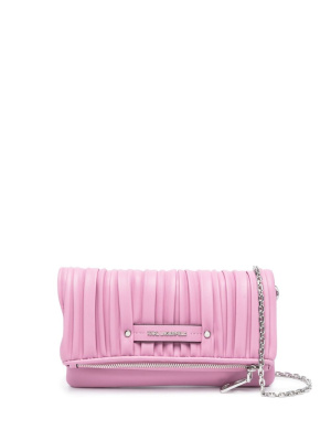 

Pleated foldover crossbody bag, Karl Lagerfeld Pleated foldover crossbody bag
