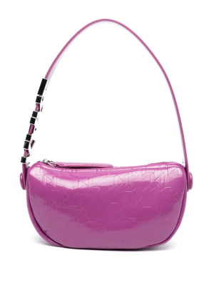 

Logo-debossed patent shoulder bag, Karl Lagerfeld Logo-debossed patent shoulder bag