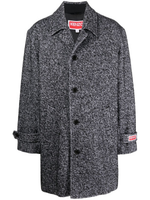 

Logo-patch oversize coat, Kenzo Logo-patch oversize coat